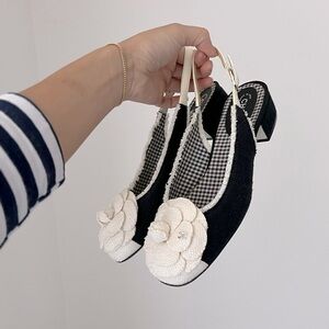 Chanel sling back flower pump